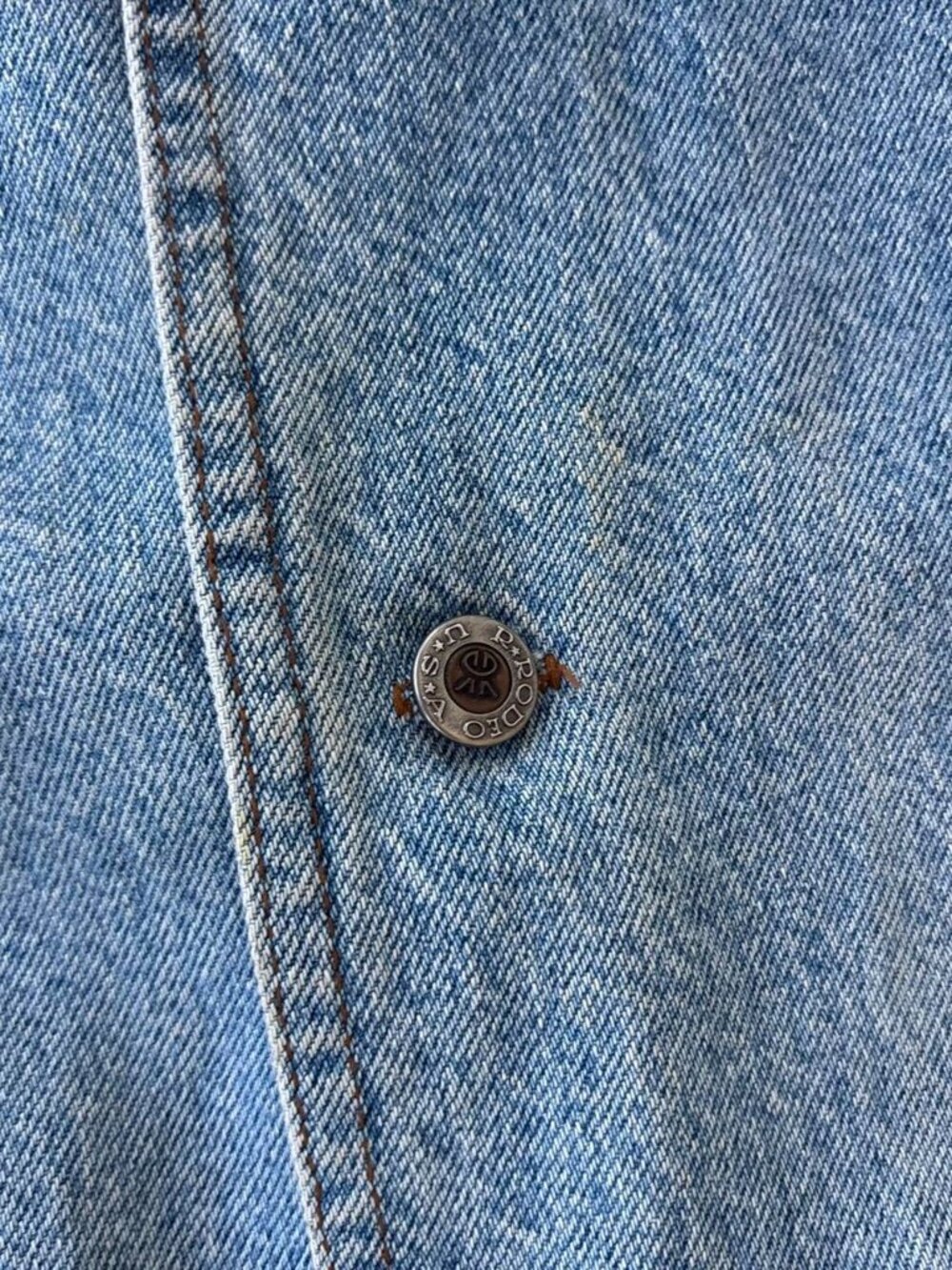 Vintage R Rodeo Denim Jacket 90s Trucker Button Up Blue Medium - Picture 3 of 7